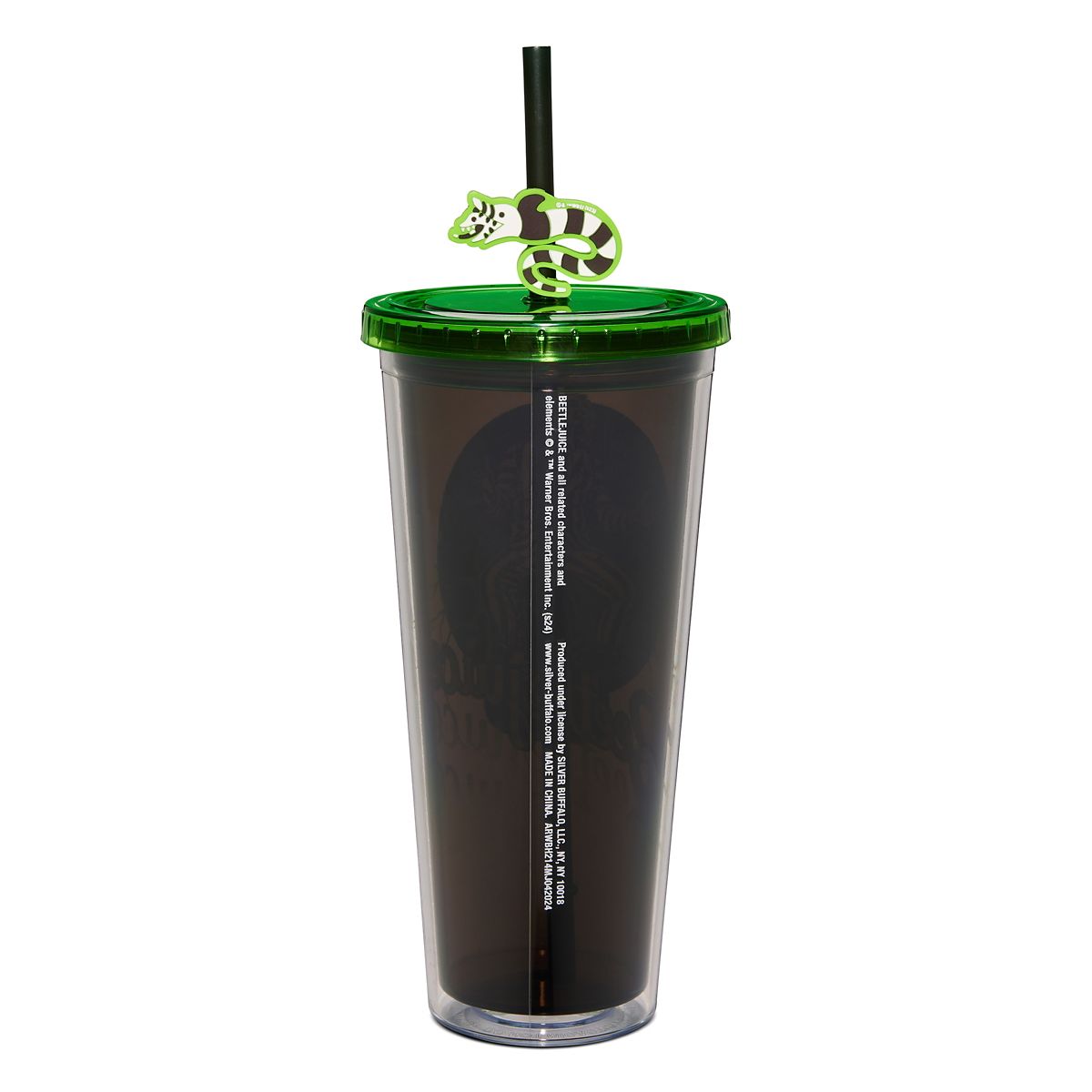 Beetlejuice Cup with Sandworm Straw Topper - 24 oz. GREEN