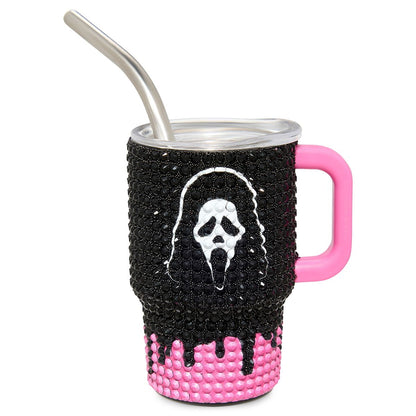Ghost Face Rhinestone Mini Travel Tumbler with Straw - 3 oz. MULTI-COLOR