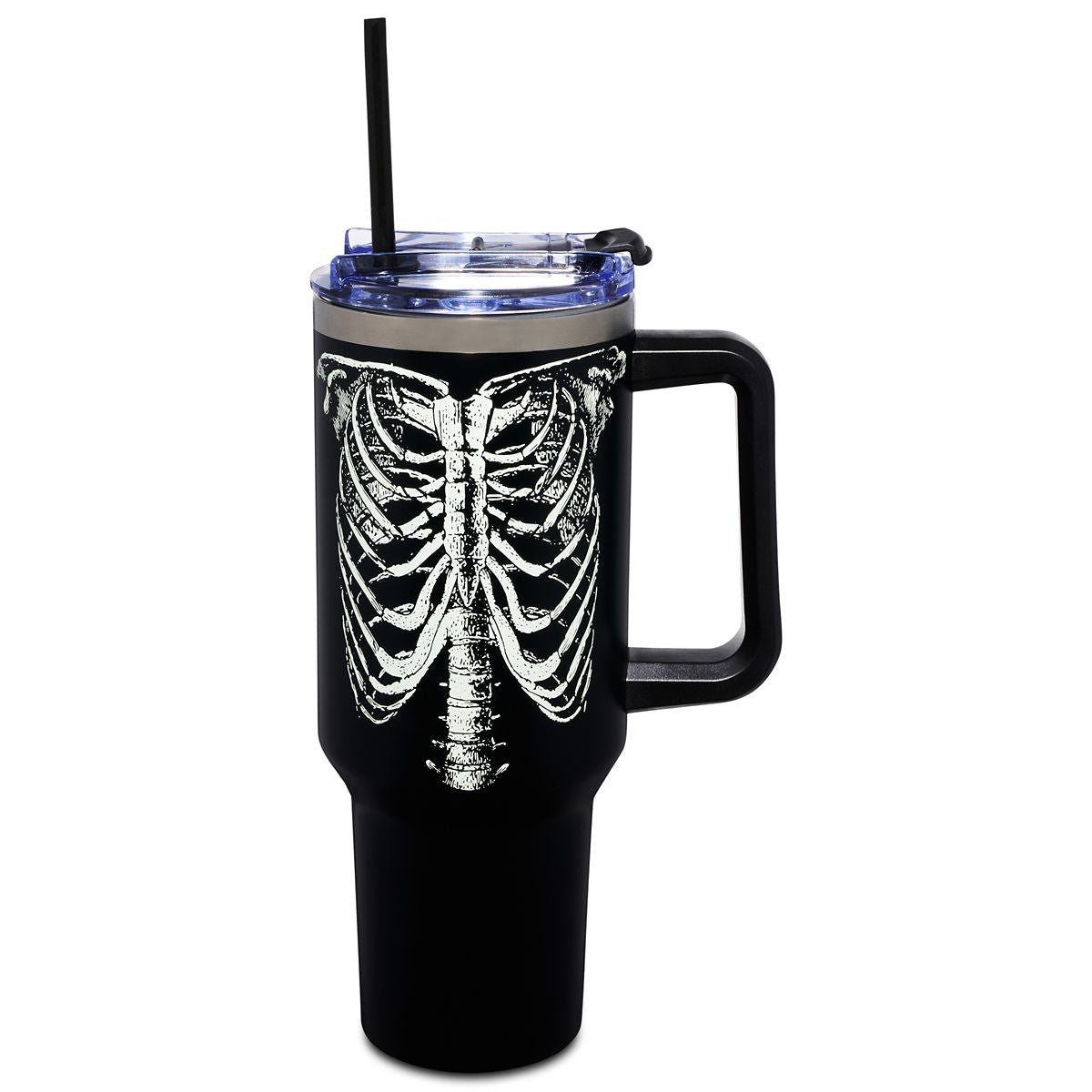 Glow in the Dark Rib Cage Travel Tumbler with Straw - 40 oz. GLOW IN THE DARK