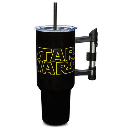 Lightsaber Handle Travel Tumbler with Straw 40 oz. - Star Wars BLACK / MULTI