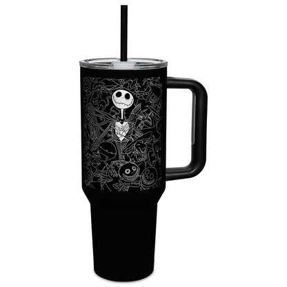 The Nightmare Before Christmas Travel Tumbler with Straw - 40 oz. BLACK