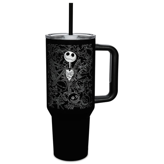 The Nightmare Before Christmas Travel Tumbler with Straw - 40 oz. BLACK