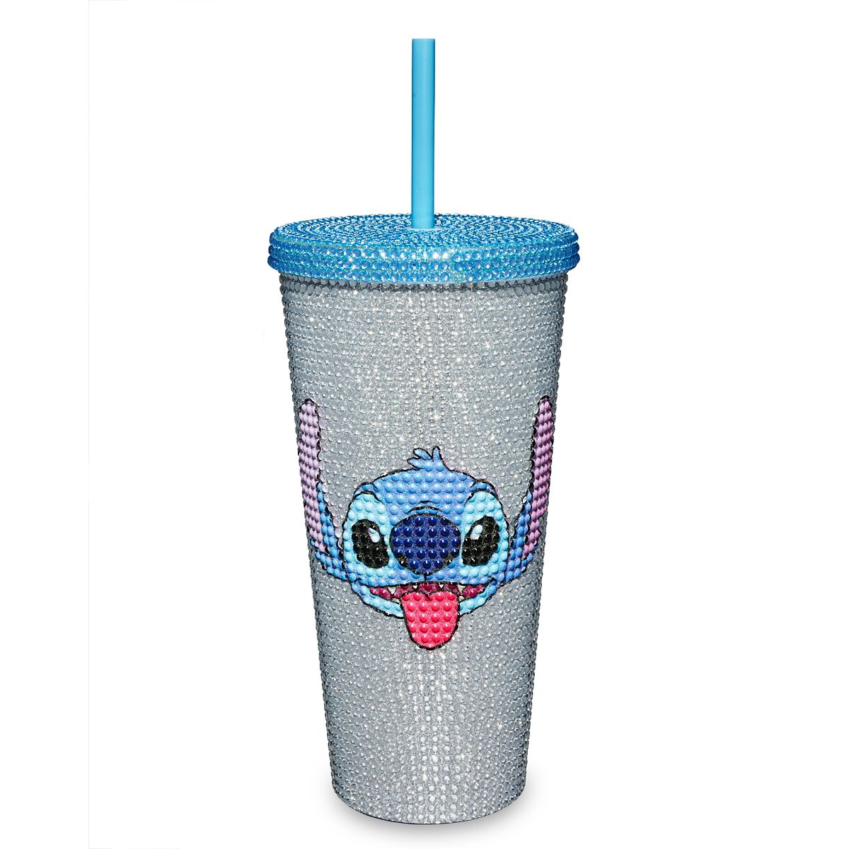 Rhinestone Stitch Cup with Straw 20 oz. - Lilo & Stitch SILVER