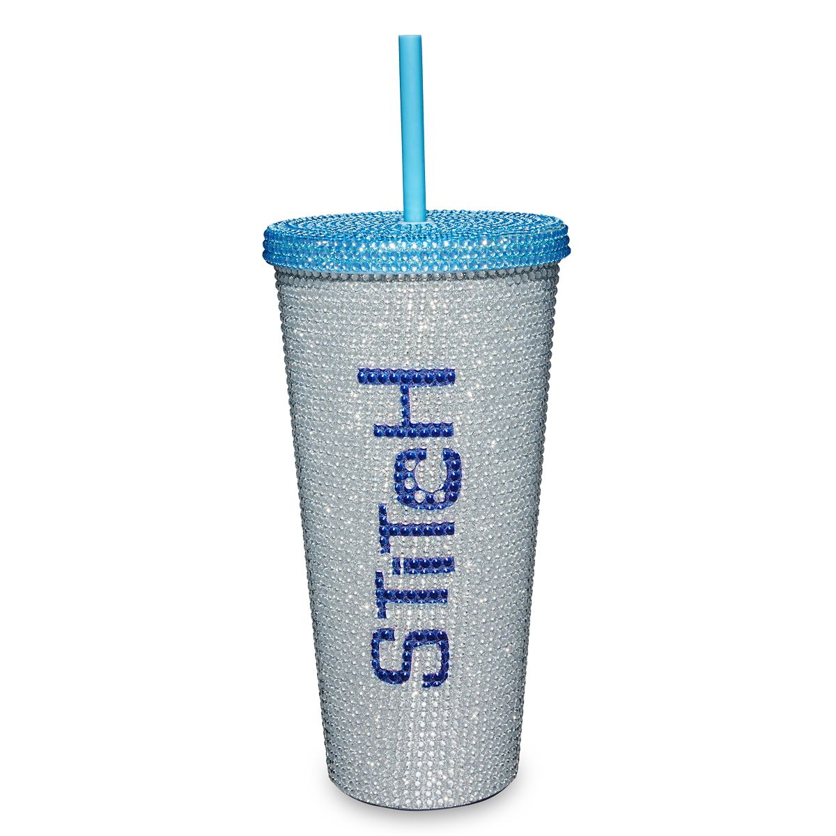 Rhinestone Stitch Cup with Straw 20 oz. - Lilo & Stitch SILVER