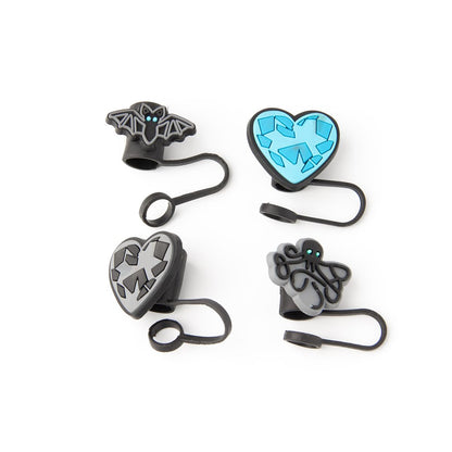Multi-Pack Gothic Heart Straw Toppers - 4 Pack MULTI-COLOR