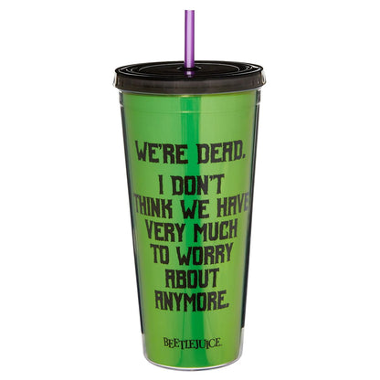 We're Dead Beetlejuice Cup with Straw MULTI-COLOR