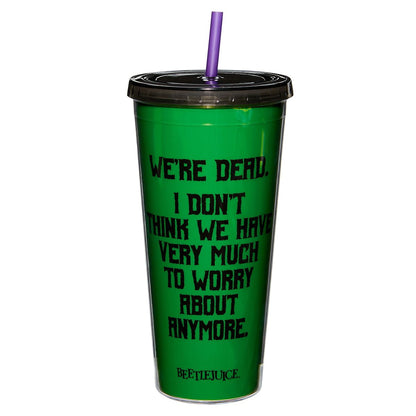 We're Dead Beetlejuice Cup with Straw MULTI-COLOR