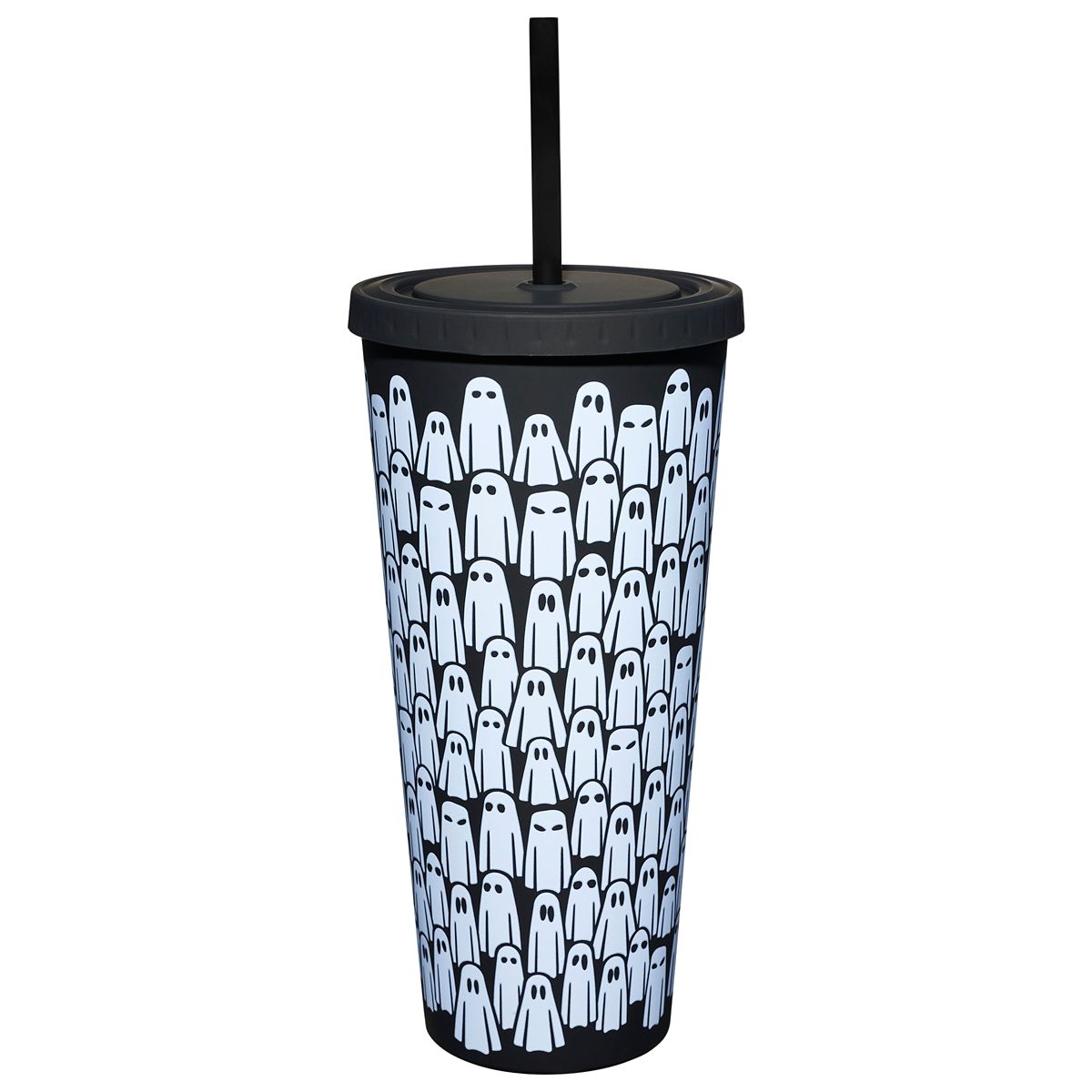 Ghost Cup with Straw - 20 oz. BLACK AND WHITE