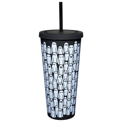 Ghost Cup with Straw - 20 oz. BLACK AND WHITE