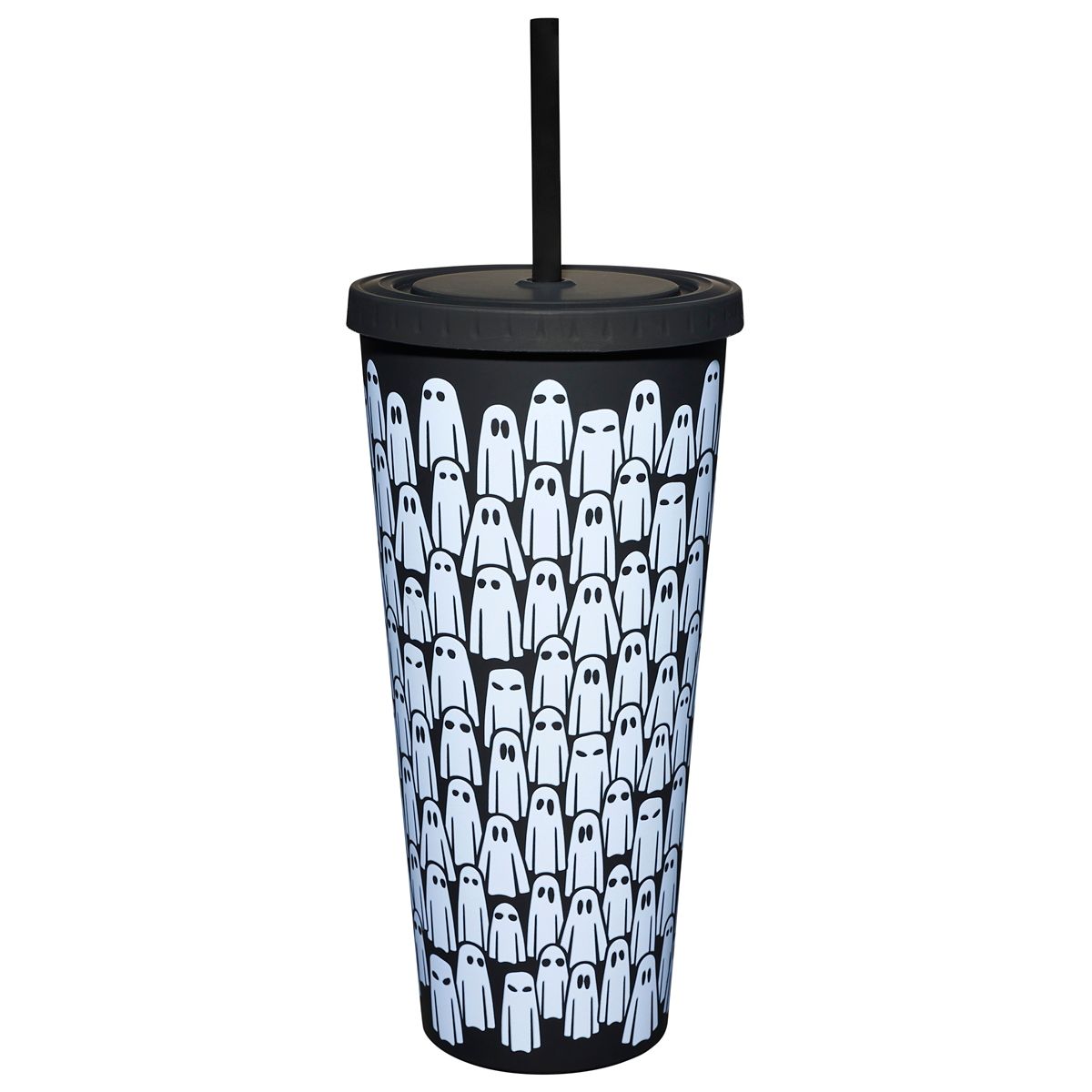 Ghost Cup with Straw - 20 oz. BLACK AND WHITE