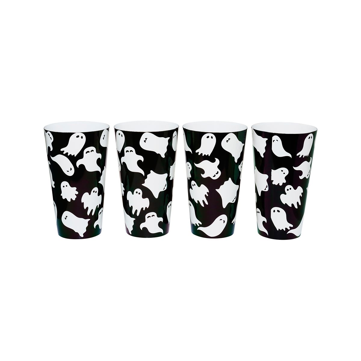 Ghost Plastic Cups 22 oz. - 4 Pack BLACK AND WHITE
