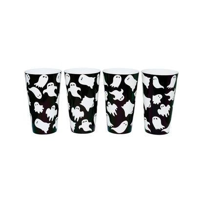 Ghost Plastic Cups 22 oz. - 4 Pack BLACK AND WHITE