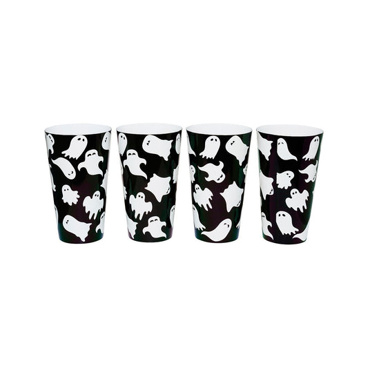 Ghost Plastic Cups 22 oz. - 4 Pack BLACK AND WHITE