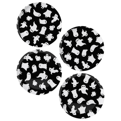 Plastic Ghost Plates - 4 Pack BLACK AND WHITE