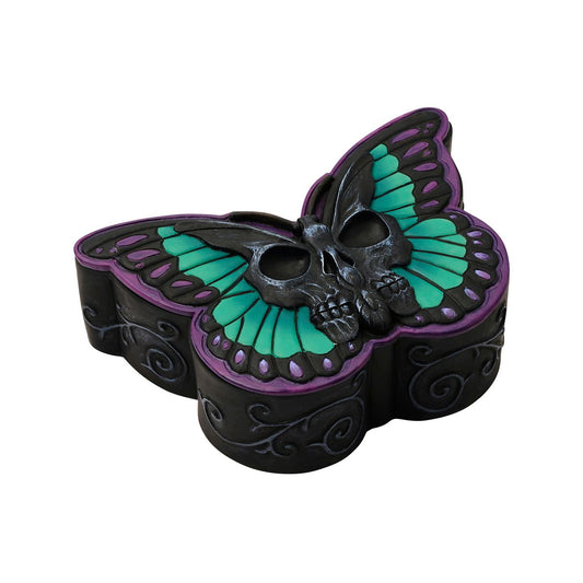 Mystical Arts Butterfly Skull Storage Box MULTI-COLOR