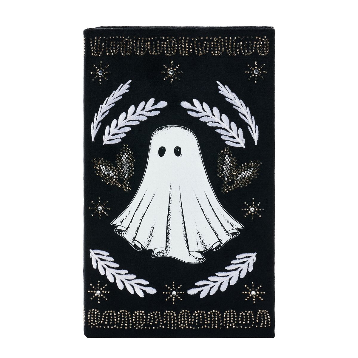 Velvet Ghost Book Trinket Box BLACK AND WHITE