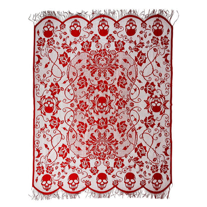 7 Ft Gothic Romance Tablecloth BLACK AND RED