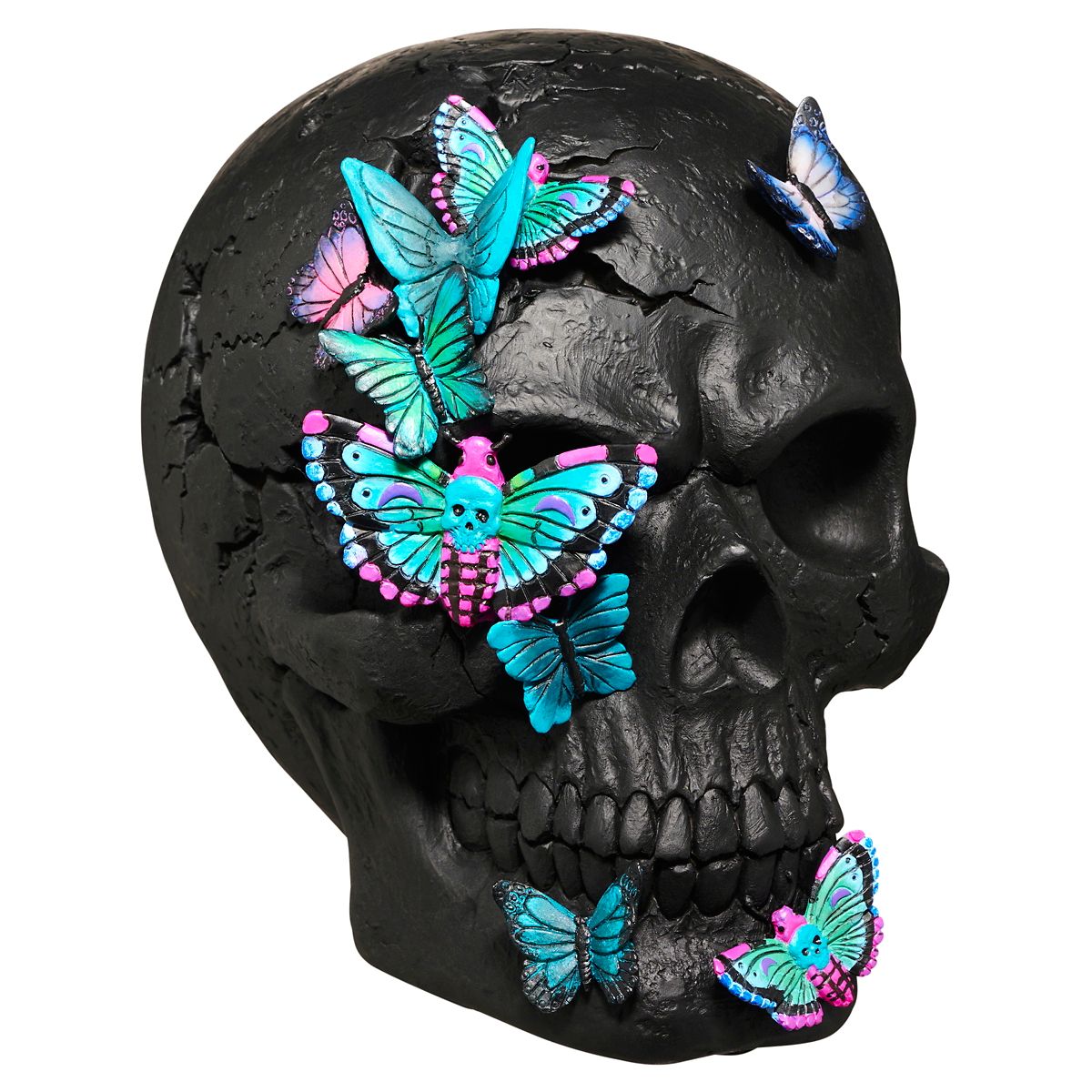 Mystical Arts Black Butterfly Skull MULTI-COLOR