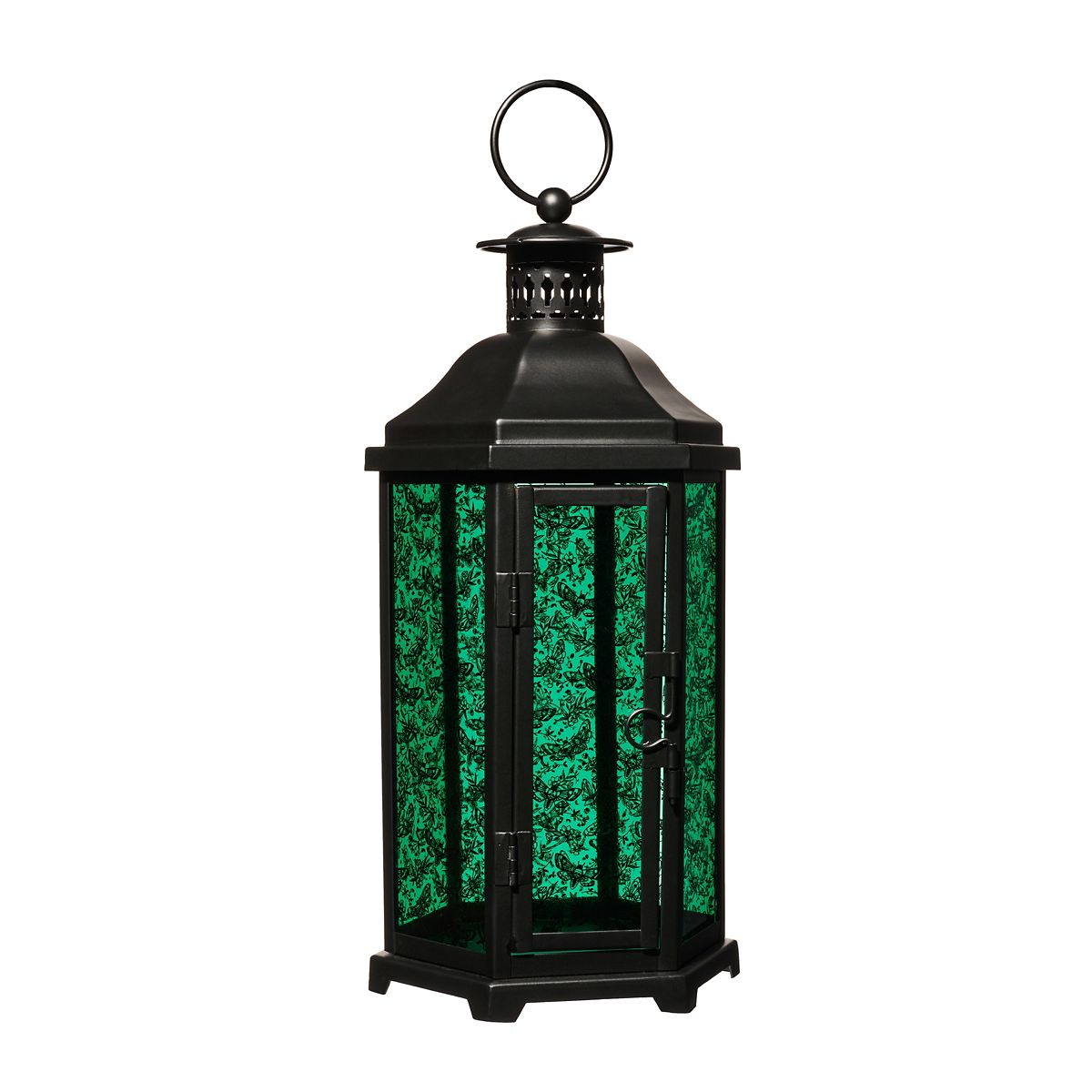 Teal Glass Death Moth Lantern TEAL