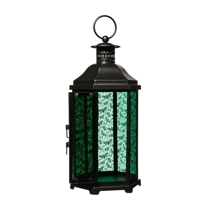 Teal Glass Death Moth Lantern TEAL