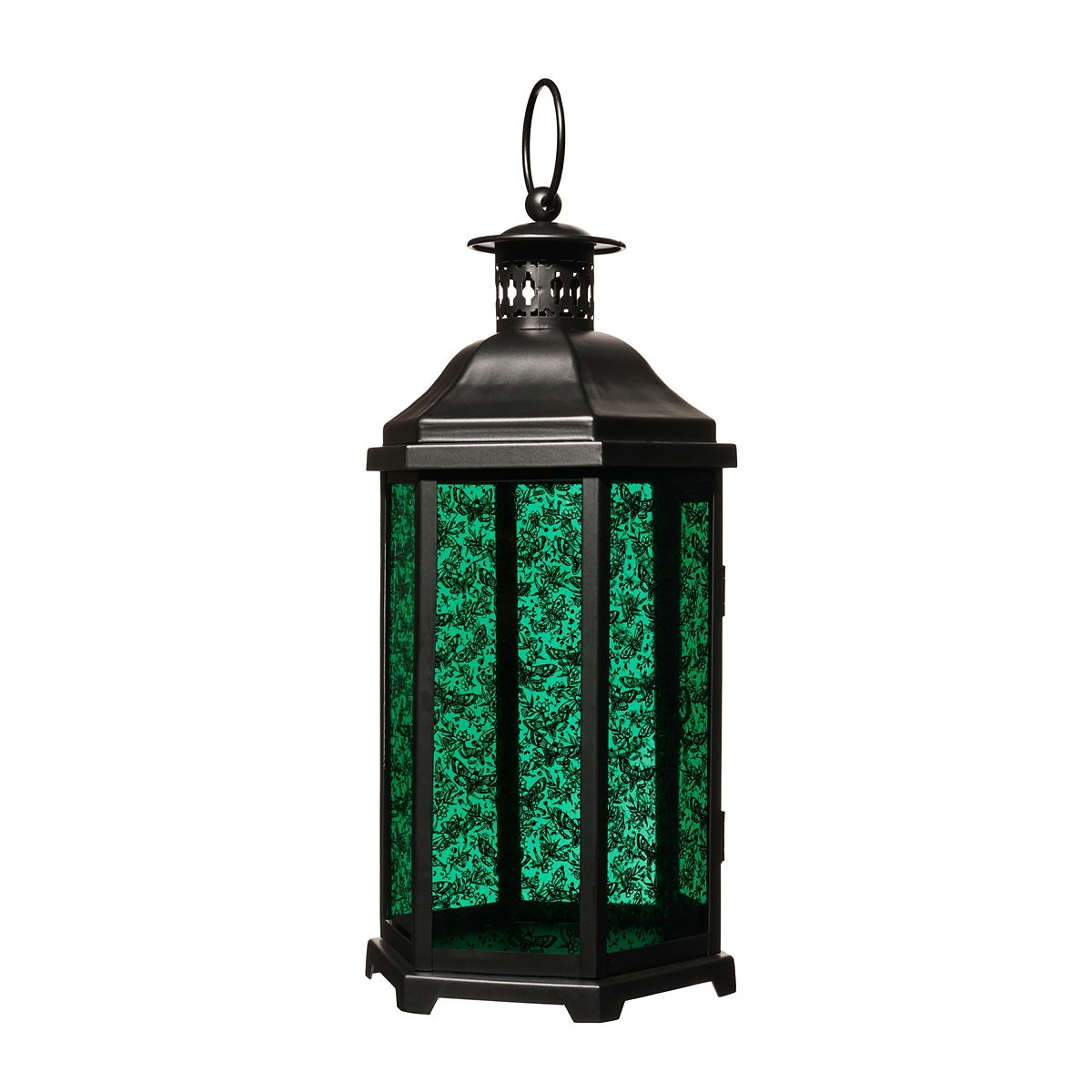 Teal Glass Death Moth Lantern TEAL