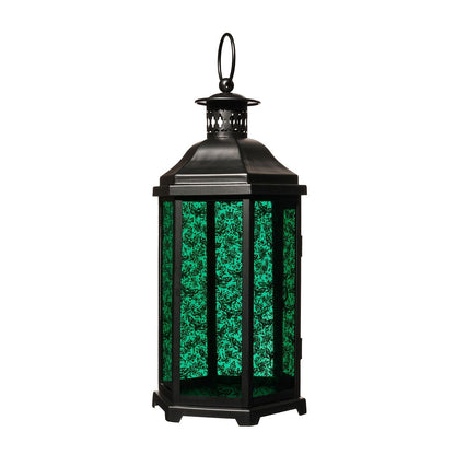 Teal Glass Death Moth Lantern TEAL