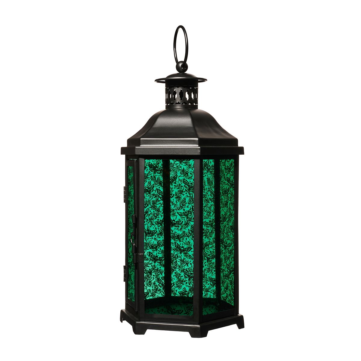 Teal Glass Death Moth Lantern TEAL