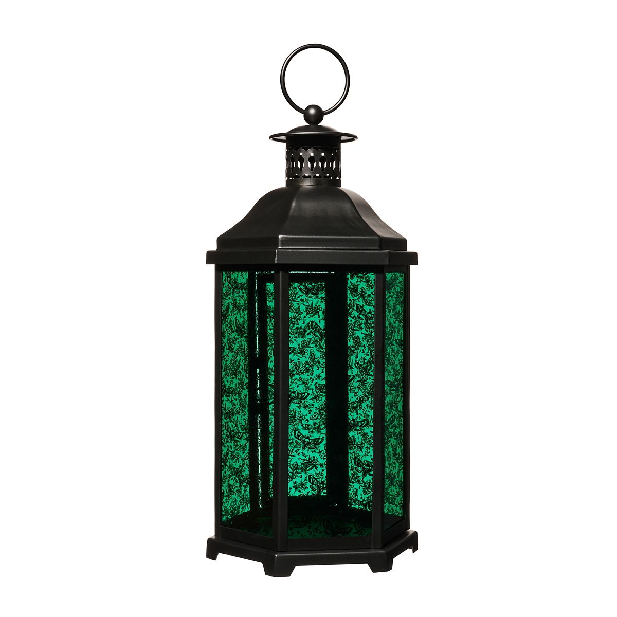 Teal Glass Death Moth Lantern TEAL