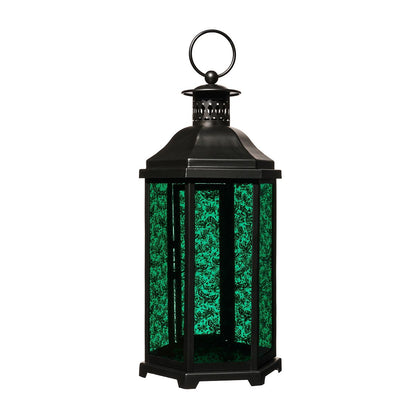 Teal Glass Death Moth Lantern TEAL