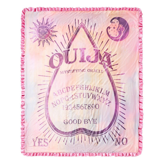 Pink Ouija Ruffle Fleece Blanket LIGHT PINK