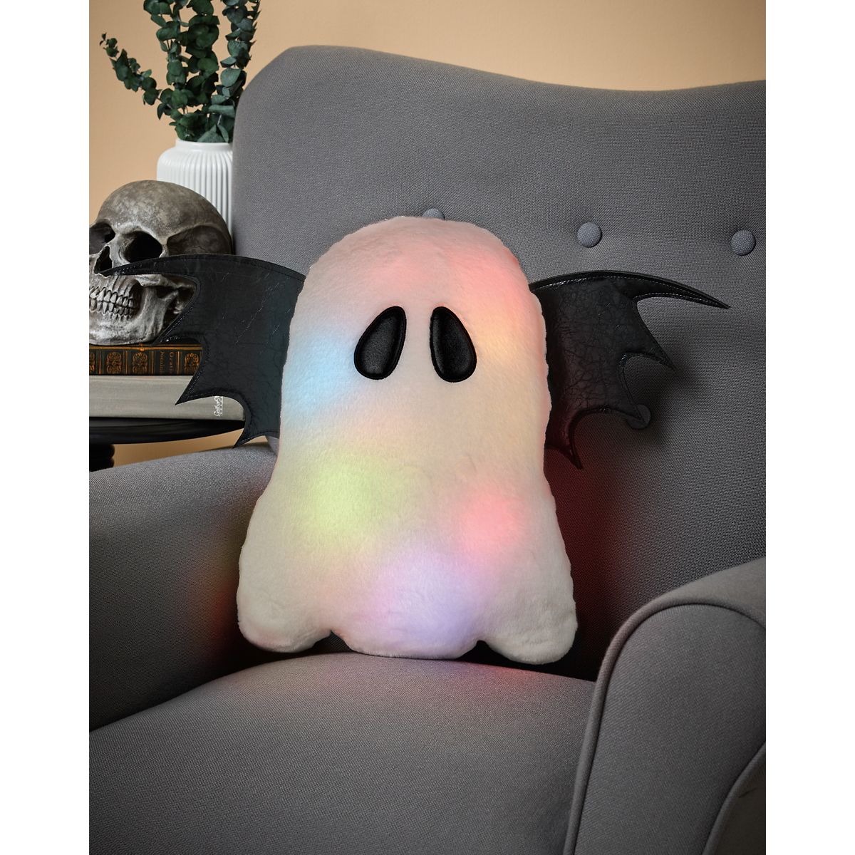 Light-Up Ghost Bat Plush WHITE