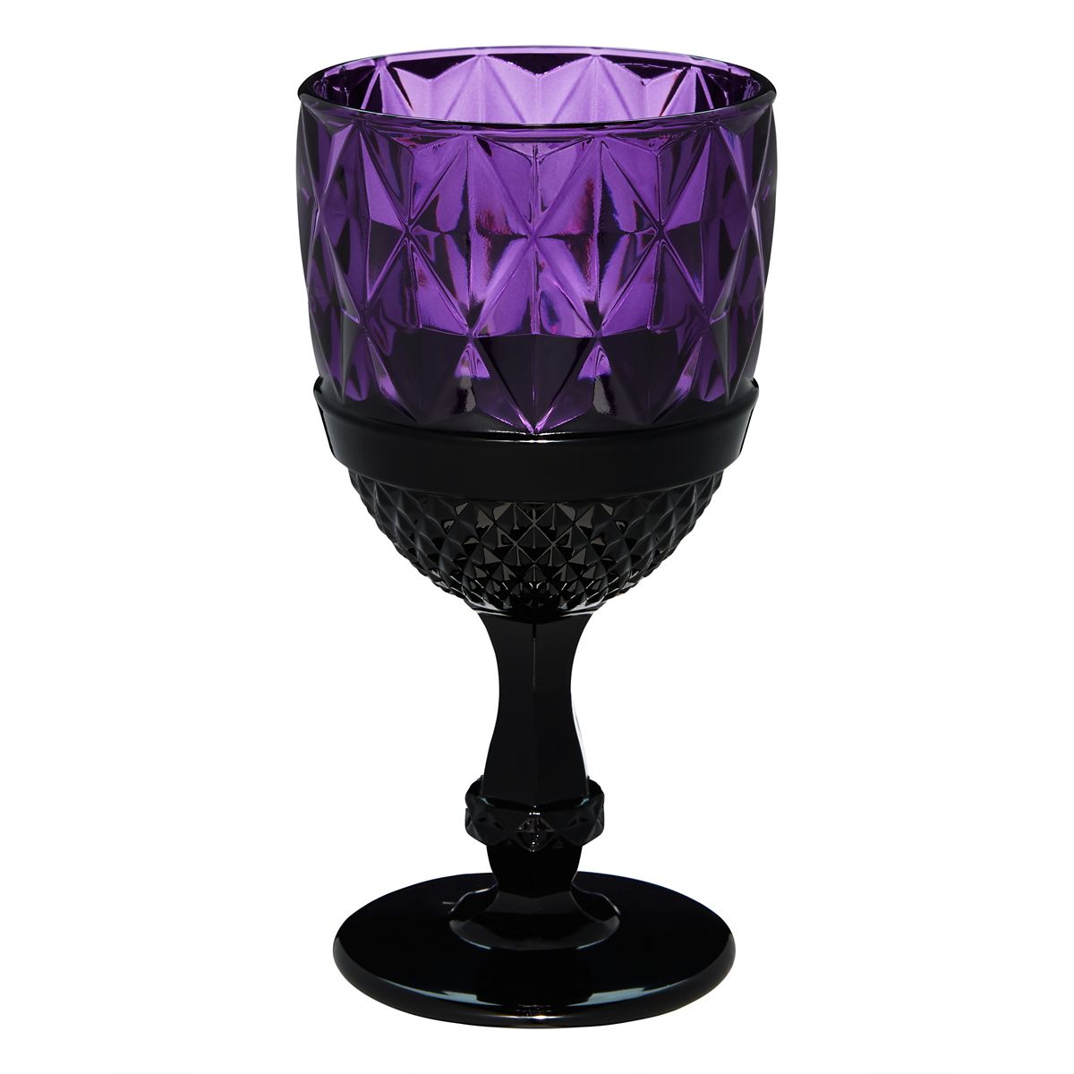Purple Gothic Glass Goblet BLACK AND PURPLE