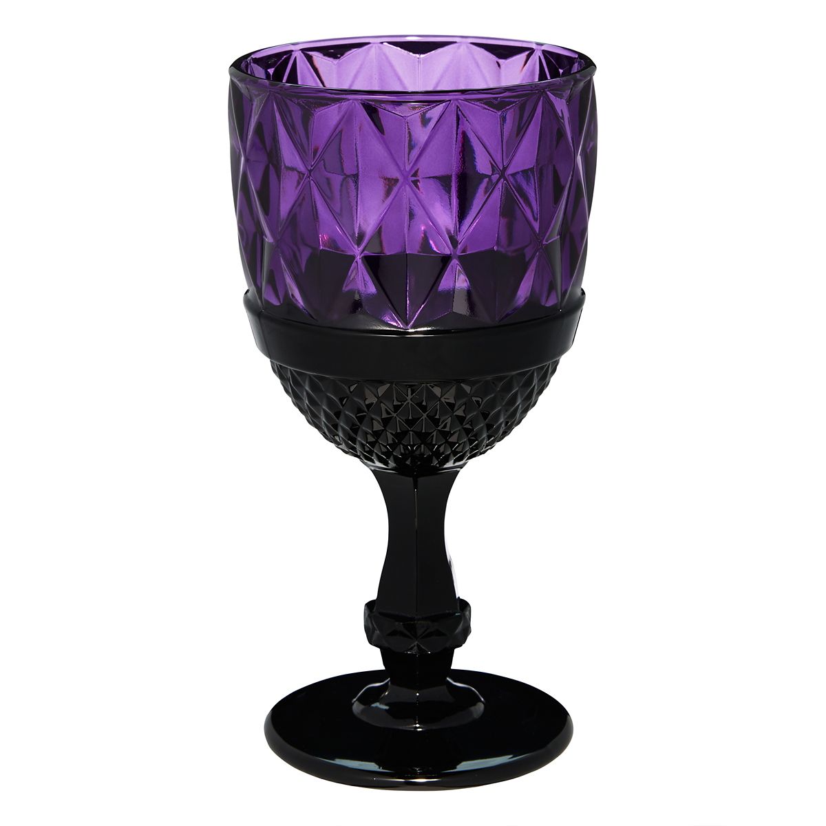 Purple Gothic Glass Goblet BLACK AND PURPLE