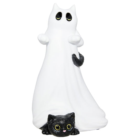 Ghost Kitty Statue BLACK AND WHITE