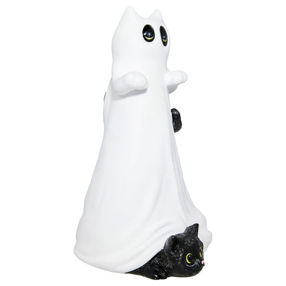 Ghost Kitty Statue BLACK AND WHITE