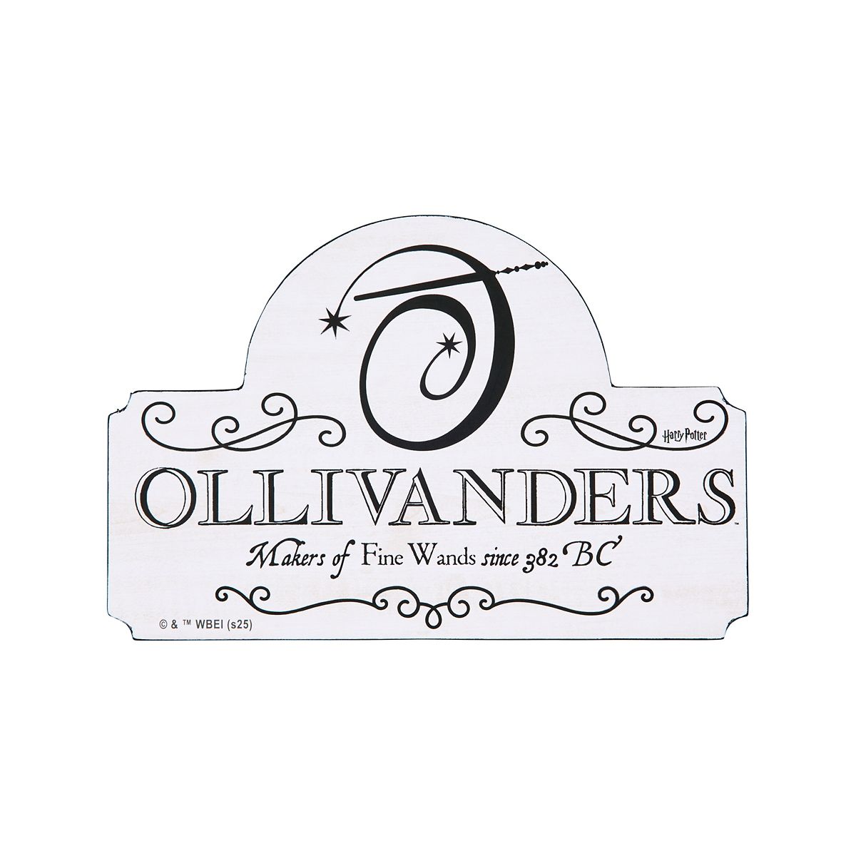Ollivanders Tabletop Sign - Harry Potter BLACK AND WHITE