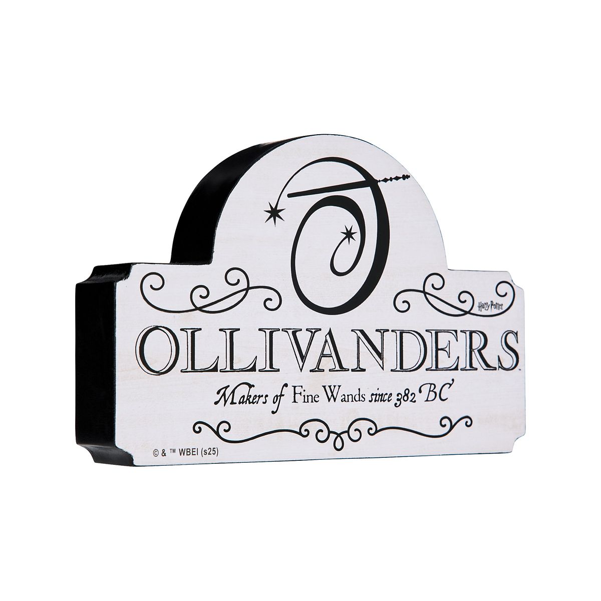 Ollivanders Tabletop Sign - Harry Potter BLACK AND WHITE