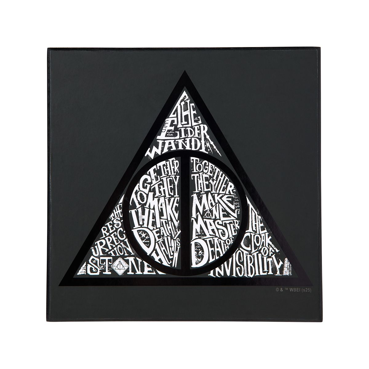 Deathly Hallows Tabletop Sign - Harry Potter BLACK AND WHITE
