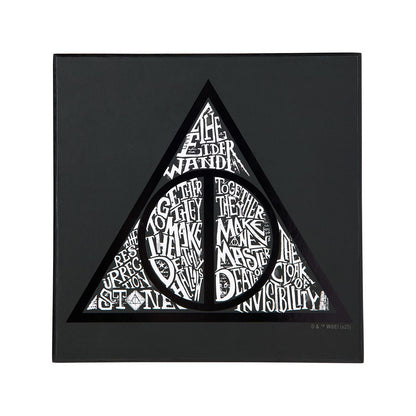 Deathly Hallows Tabletop Sign - Harry Potter BLACK AND WHITE