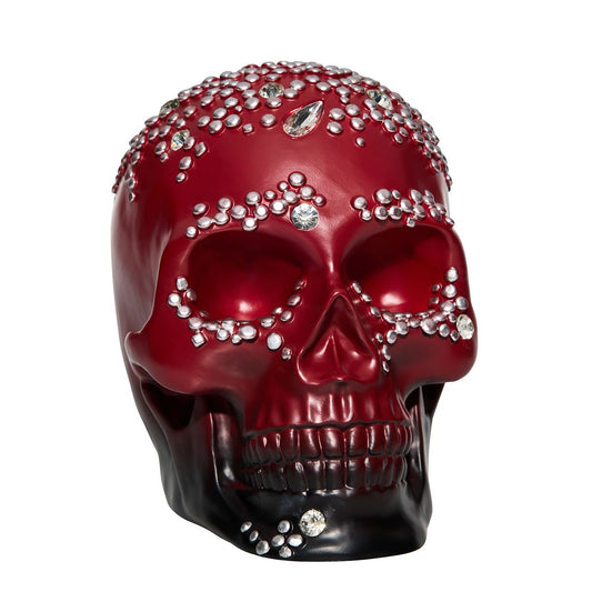 Red Ombre Bedazzled Skull BLACK AND RED
