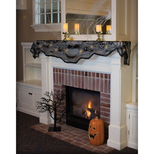 Light-Up LED Jack Skellington Mantle Scarf Decorations - The Nightmare Before Christmas