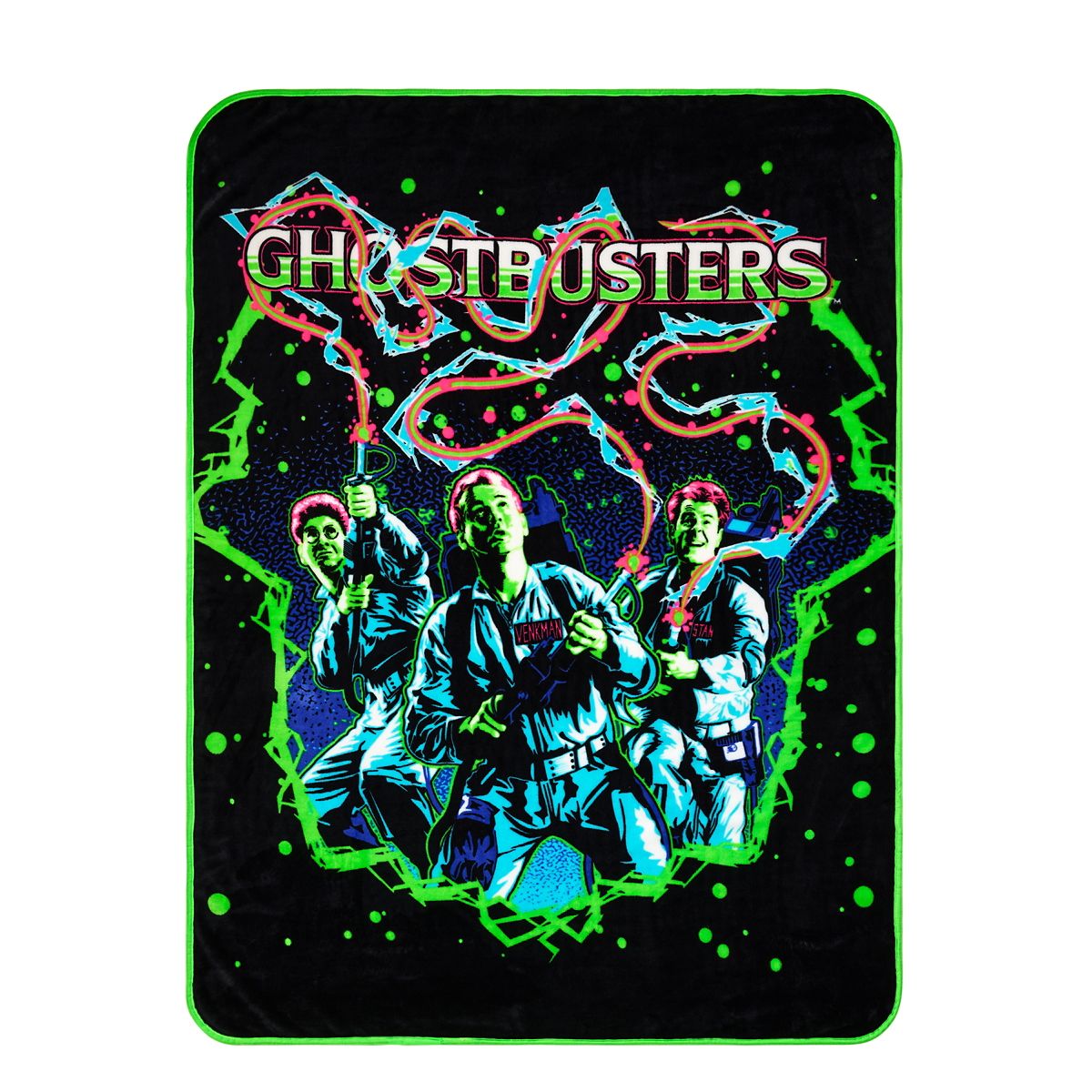 Neon Ghostbusters Fleece Blanket MULTI-COLOR