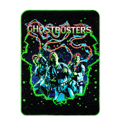 Neon Ghostbusters Fleece Blanket MULTI-COLOR
