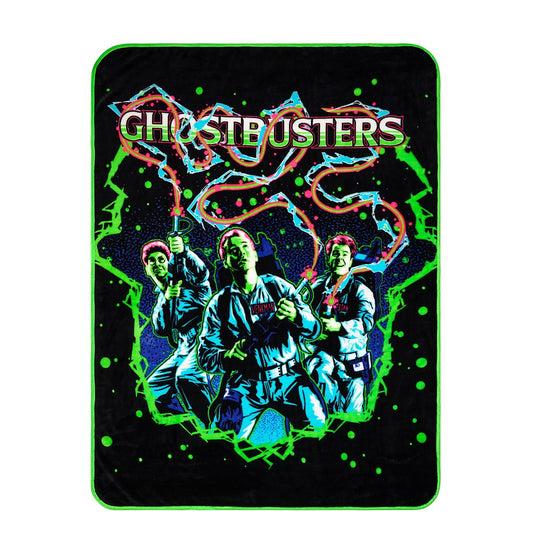 Neon Ghostbusters Fleece Blanket MULTI-COLOR