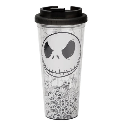 Jack Skellington Travel Tumbler 24 Oz. - The Nightmare Before Christmas BLACK AND WHITE