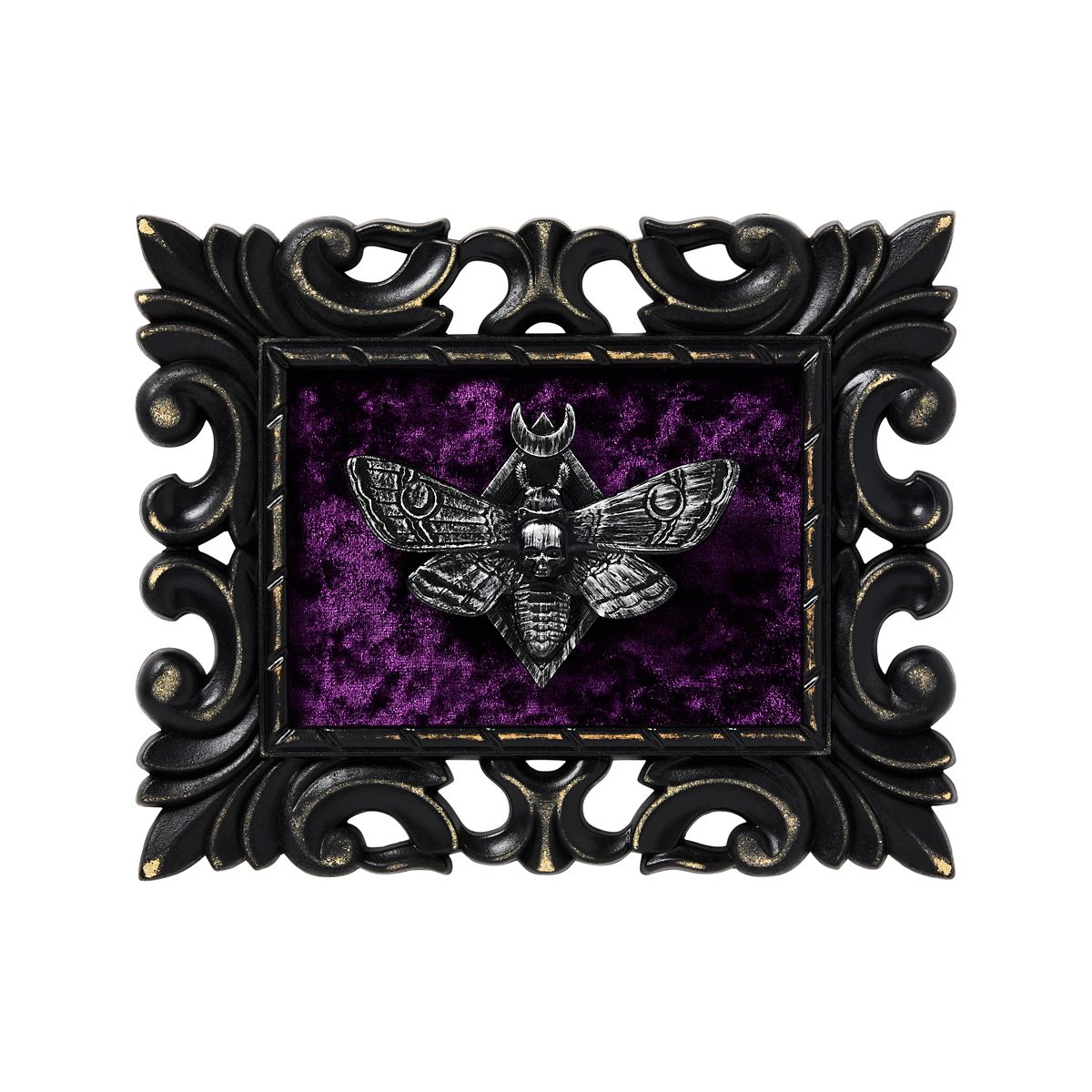 Mystical Arts Death Moth Velvet Sign BLACK AND PURPLE