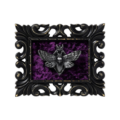 Mystical Arts Death Moth Velvet Sign BLACK AND PURPLE