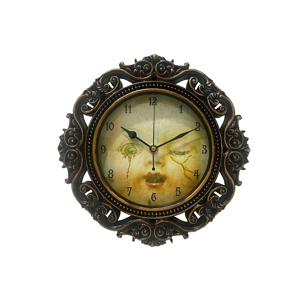 Antique Doll Face Clock MULTI-COLOR