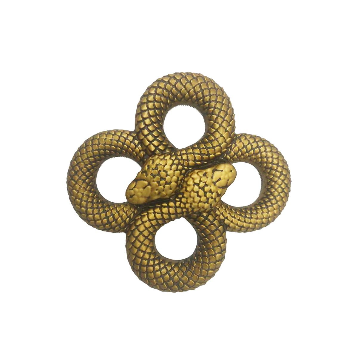 Medusa Curled Golden Snake Sign GOLD