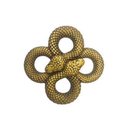 Medusa Curled Golden Snake Sign GOLD